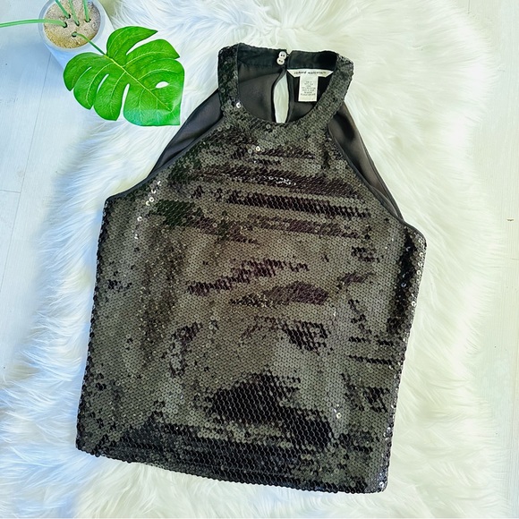 Richard Malcolm Tops - Richard Malcolm Vintage 100% Silk Sequined Halter Top, Small